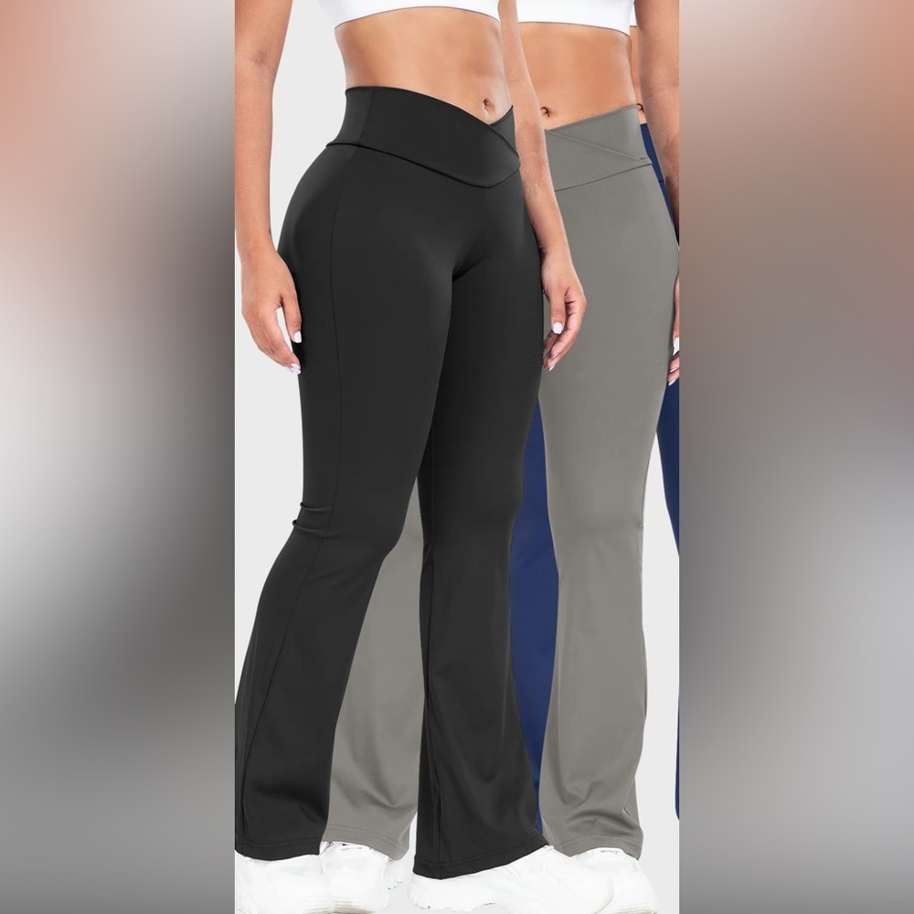 3 Pack High Waisted Bell Bottom / Flare Leggings